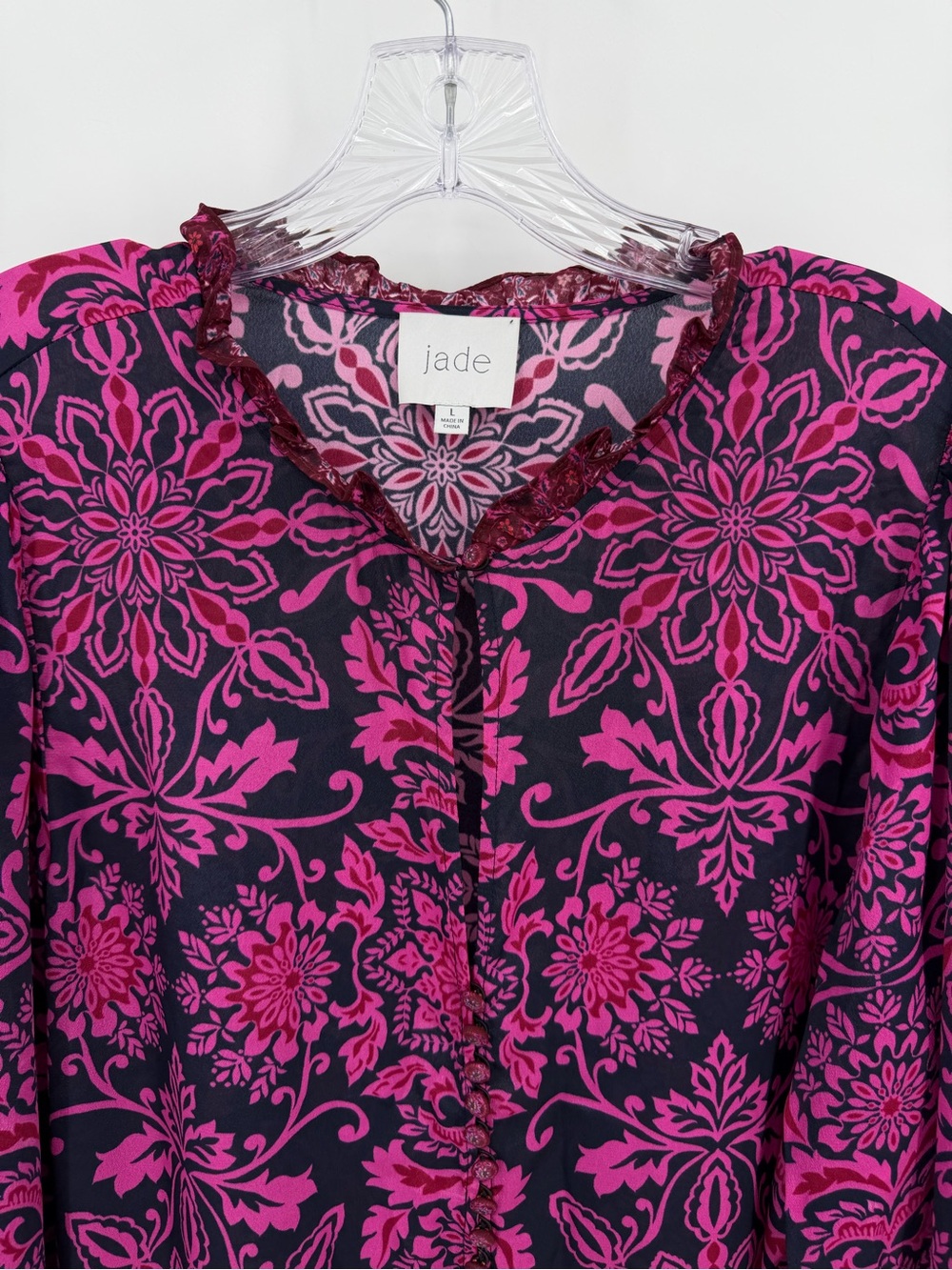 Johnny Was Jade Steffie Blouse Silk Blend Size L - Picture 6 of 13